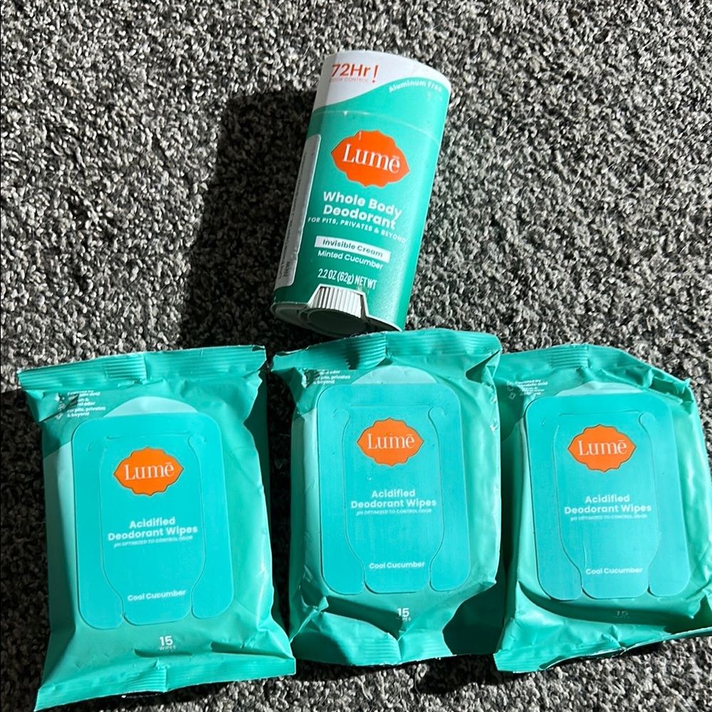 Lume Whole Body Deodorant and Wipes Set